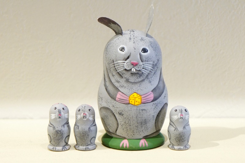 エネスコ オルゴール ティーパーティ ネズミ レトロ ENESCO