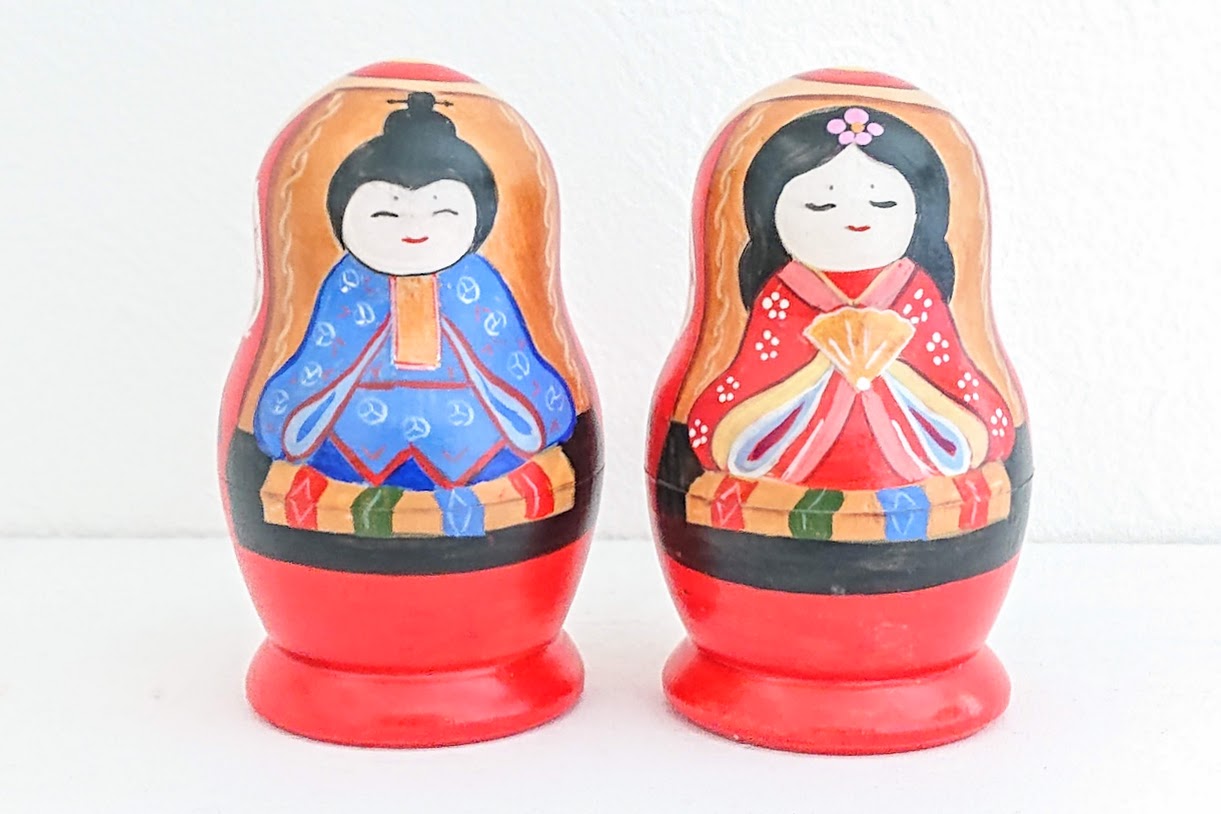 ニキーチン工房作 ひな祭りマトリョーシカ 「お内裏様＆お雛様」 1+3