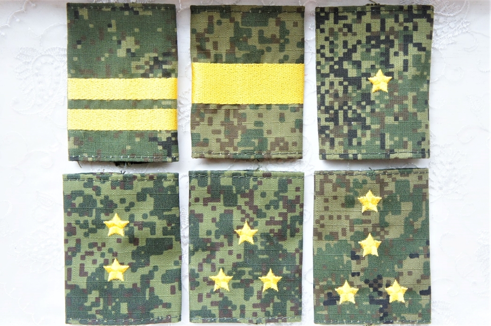 ロシア軍 デジタルフローラ 布製階級肩章2個セット 通常・式典用 各種
